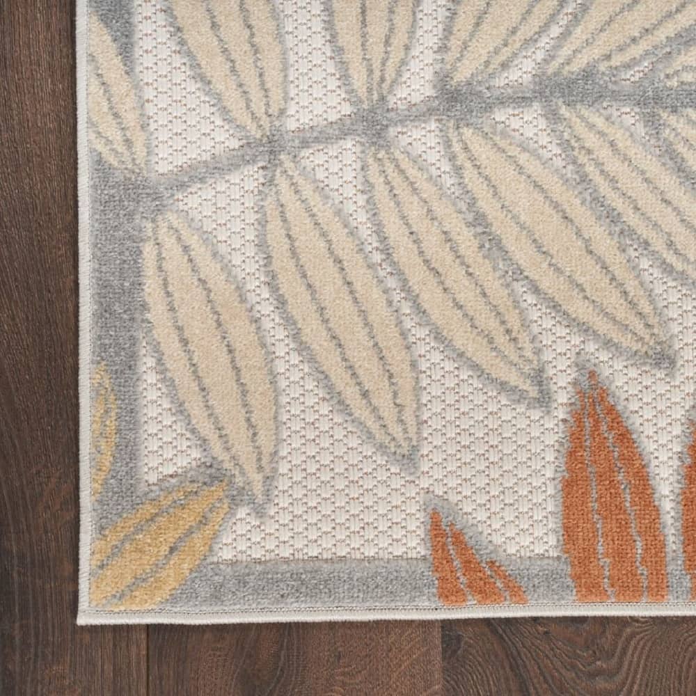 Nourison Contemporary Floral Rectangle Area Rug Aloha Blue Mocha Made In Turkey
