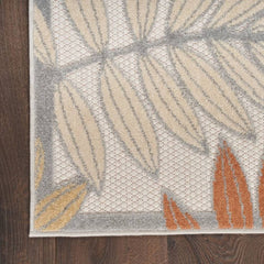 Nourison Contemporary Floral Rectangle Area Rug Aloha Blue Mocha Made In Turkey