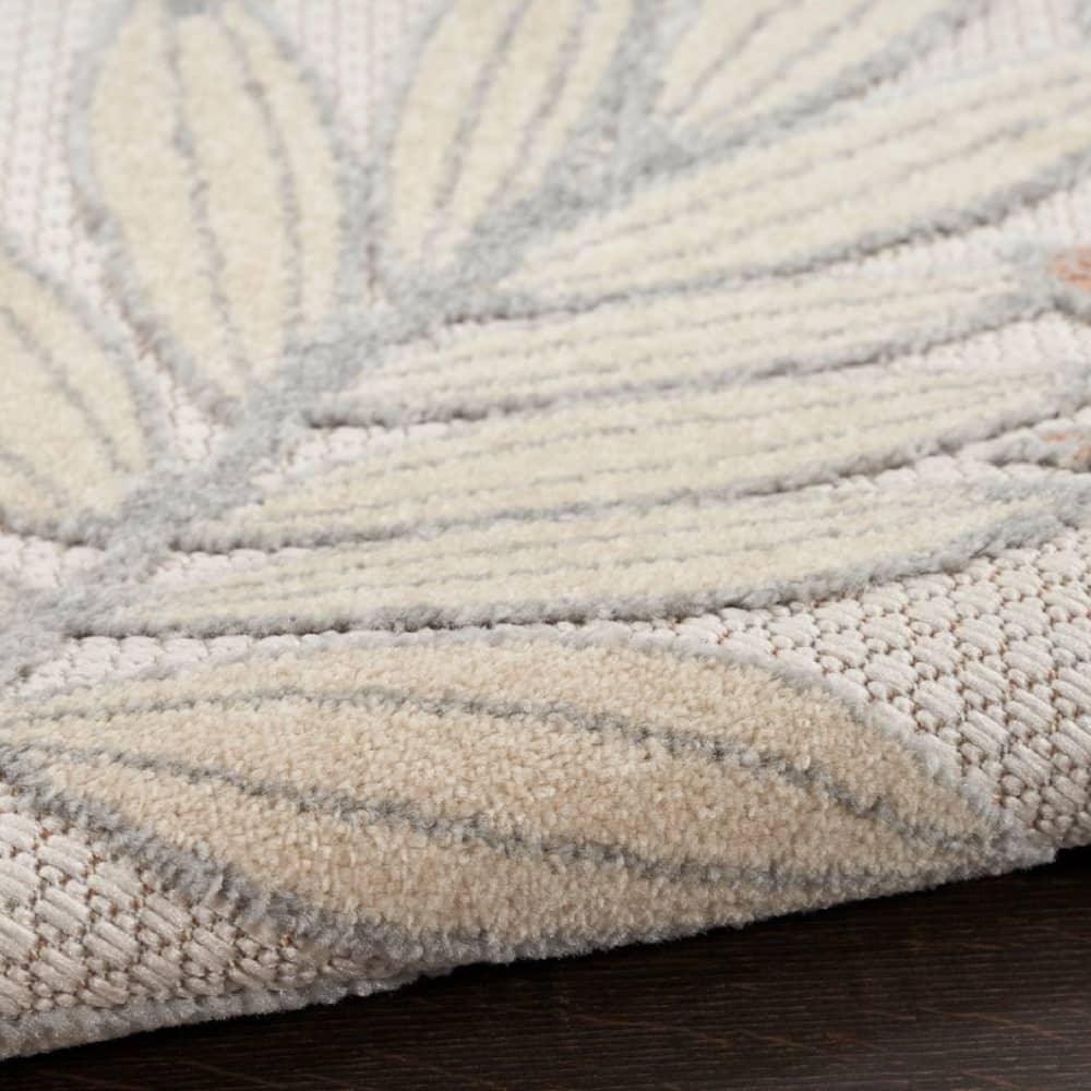 Nourison Contemporary Floral Rectangle Area Rug Aloha Blue Mocha Made In Turkey
