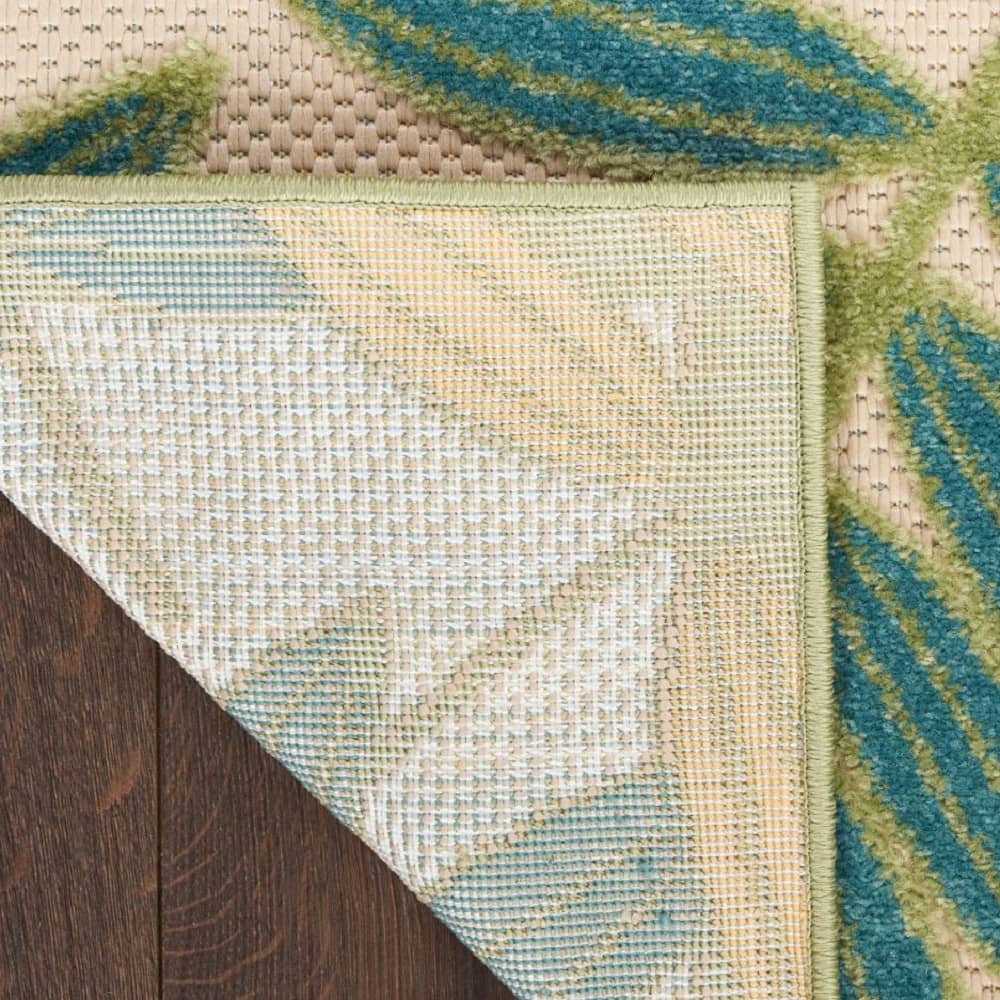 Nourison Contemporary Floral Rectangle Area Rug Aloha Green Multicolor Made In Turkey
