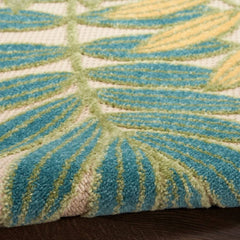 Nourison Contemporary Floral Rectangle Area Rug Aloha Green Multicolor Made In Turkey