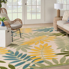 Nourison Contemporary Floral Rectangle Area Rug Aloha Green Multicolor Made In Turkey