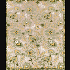Nourison Contemporary Floral Rectangle Area Rug Aloha Ivory Green Made In Turkey