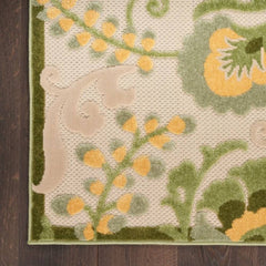 Nourison Contemporary Floral Rectangle Area Rug Aloha Ivory Green Made In Turkey