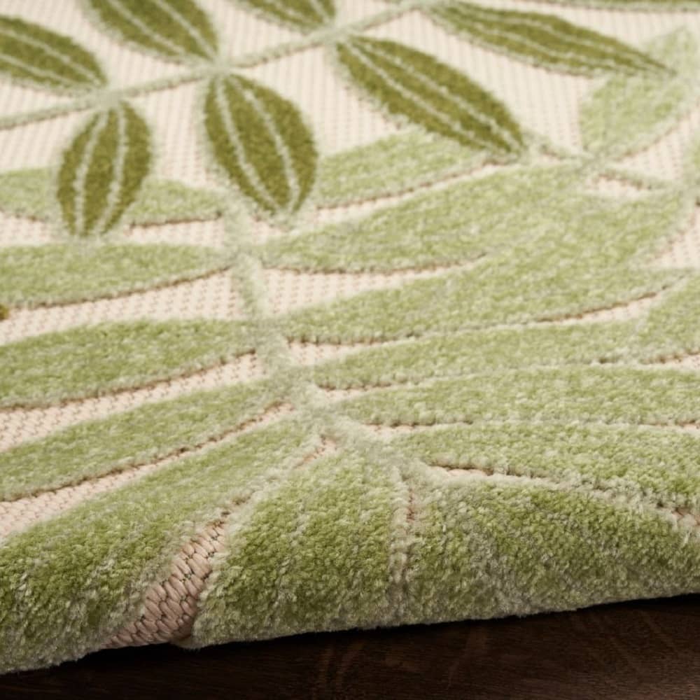 Nourison Contemporary Floral Rectangle Area Rug Aloha Ivory Green Made In Turkey