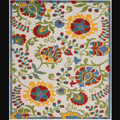 Nourison Contemporary Floral Rectangle Area Rug Aloha Ivory Multicolor Made In Turkey