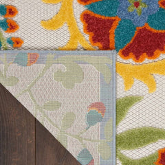 Nourison Contemporary Floral Rectangle Area Rug Aloha Ivory Multicolor Made In Turkey