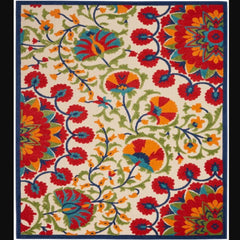 Nourison Contemporary Floral Rectangle Area Rug Aloha Multicolor ALH20 Made In Turkey