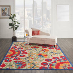 Nourison Contemporary Floral Rectangle Area Rug Aloha Multicolor ALH20 Made In Turkey