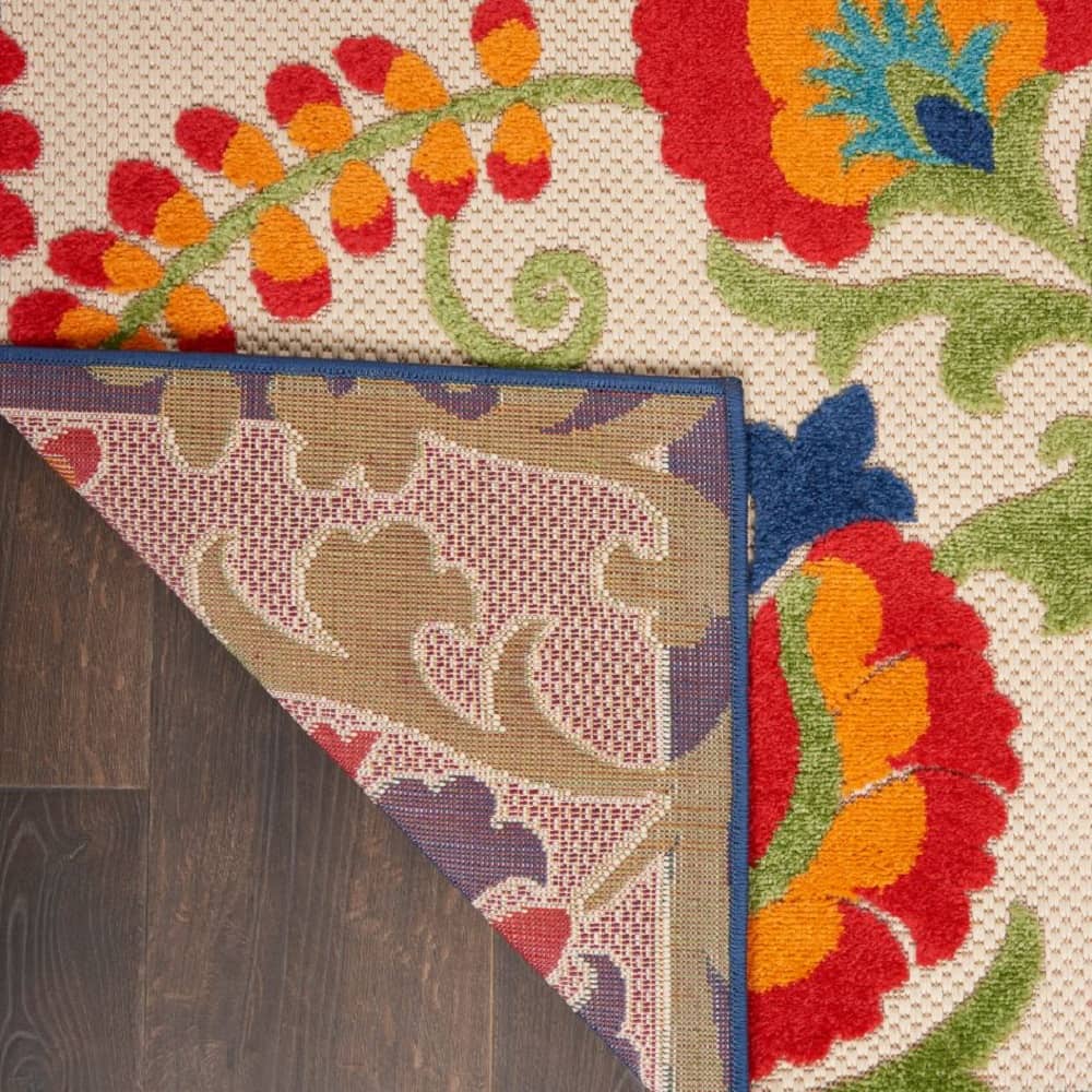 Nourison Contemporary Floral Rectangle Area Rug Aloha Multicolor Made In Turkey