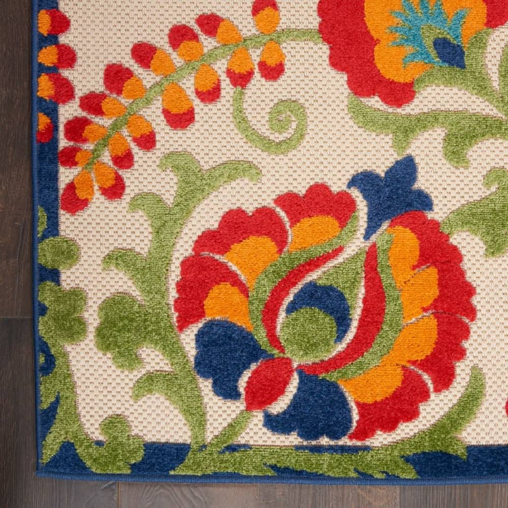 Nourison Contemporary Floral Rectangle Area Rug Aloha Multicolor Made In Turkey