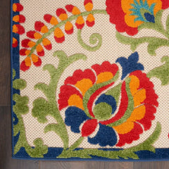 Nourison Contemporary Floral Rectangle Area Rug Aloha Multicolor Made In Turkey