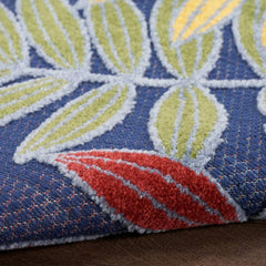 Nourison Contemporary Floral Rectangle Area Rug Aloha Navy Multicolor Made In Turkey