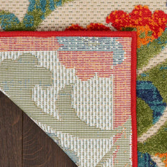 Nourison Contemporary Floral Rectangle Area Rug Aloha Red Multicolor Made In Turkey