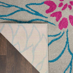 Nourison Contemporary Floral Rectangle Area Rug Passion Grey PSN17 Made In Turkey