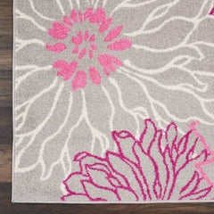 Nourison Contemporary Floral Rectangle Area Rug Passion Grey PSN17 Made In Turkey