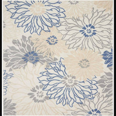 Nourison Contemporary Floral Rectangle Area Rug Passion Ivory Grey PSN17 Made In Turkey