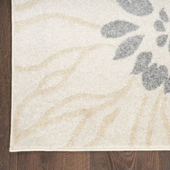 Nourison Contemporary Floral Rectangle Area Rug Passion Ivory Grey PSN17 Made In Turkey