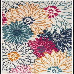 Nourison Contemporary Floral Rectangle Area Rug Passion Ivory Multicolor PSN17 Made In Turkey