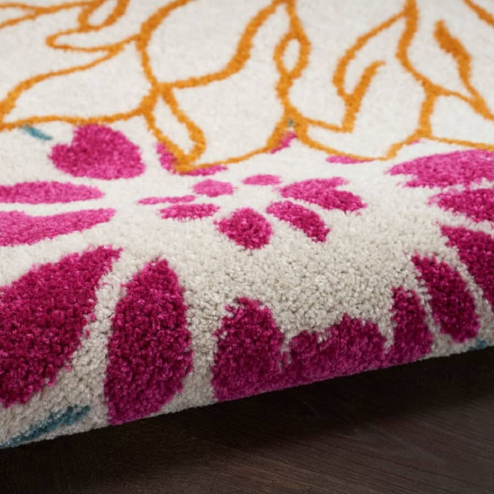 Nourison Contemporary Floral Rectangle Area Rug Passion Ivory Multicolor PSN17 Made In Turkey