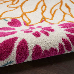 Nourison Contemporary Floral Rectangle Area Rug Passion Ivory Multicolor PSN17 Made In Turkey