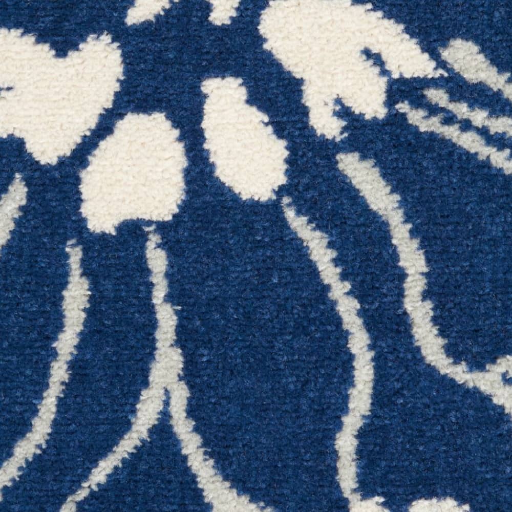 Nourison Contemporary Floral Rectangle Area Rug Passion Navy Ivory PSN17 Made In Turkey