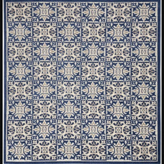 Nourison Contemporary Geometric Rectangle Area Rug Aloha Blue ALH34 Made In Turkey