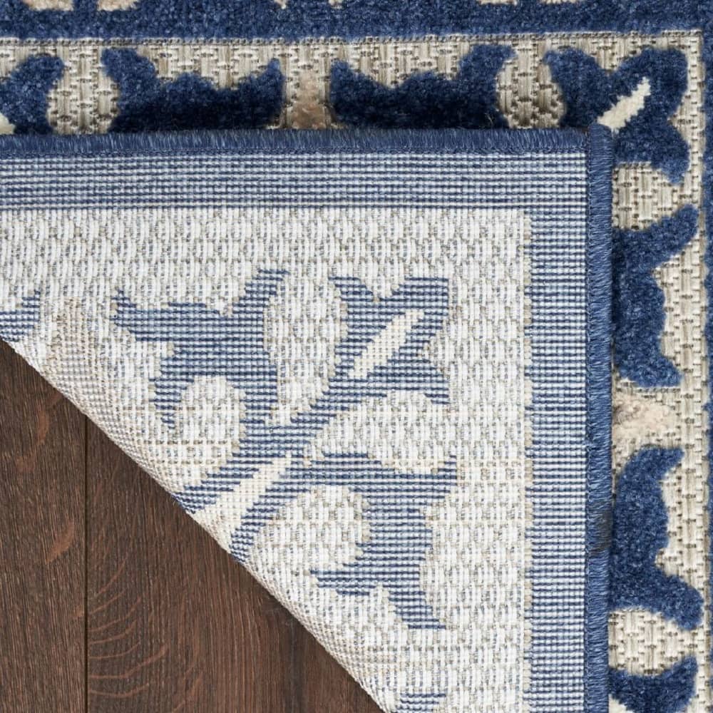 Nourison Contemporary Geometric Rectangle Area Rug Aloha Blue ALH34 Made In Turkey