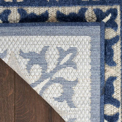 Nourison Contemporary Geometric Rectangle Area Rug Aloha Blue ALH34 Made In Turkey