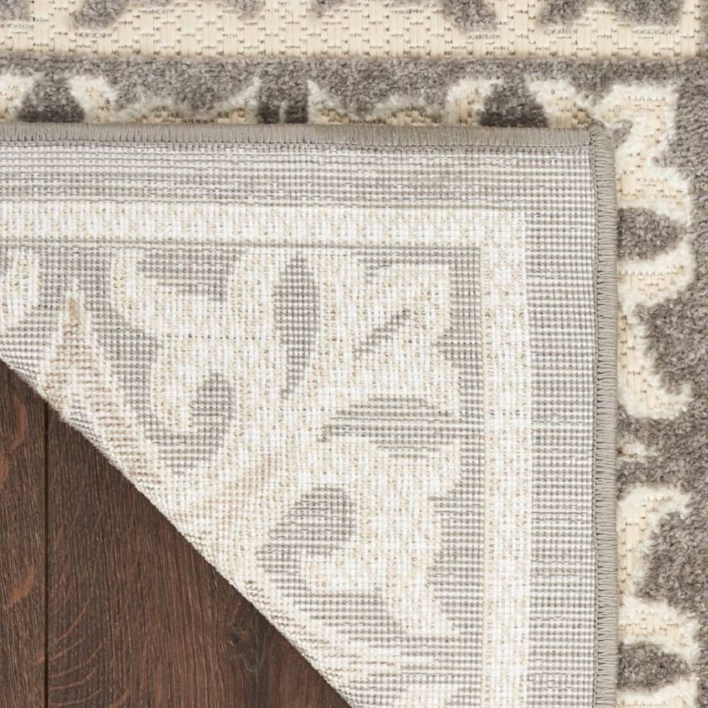 Nourison Contemporary Geometric Rectangle Area Rug Aloha Ivory ALH34 Made In Turkey