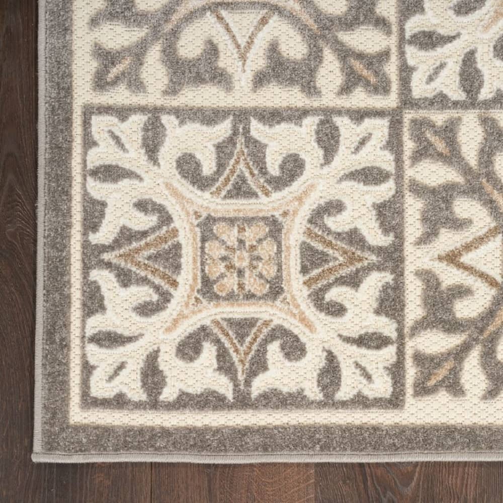 Nourison Contemporary Geometric Rectangle Area Rug Aloha Ivory ALH34 Made In Turkey