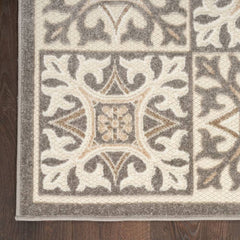 Nourison Contemporary Geometric Rectangle Area Rug Aloha Ivory ALH34 Made In Turkey