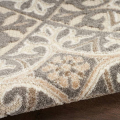 Nourison Contemporary Geometric Rectangle Area Rug Aloha Ivory ALH34 Made In Turkey