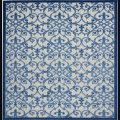 Nourison Contemporary Trellis Rectangle Area Rug Aloha Blue ALH21 Made In Turkey