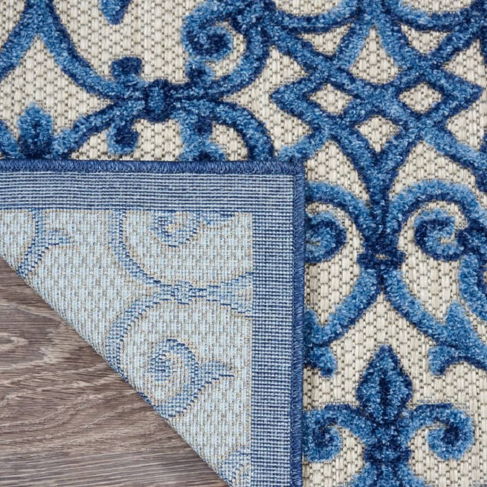 Nourison Contemporary Trellis Rectangle Area Rug Aloha Blue ALH21 Made In Turkey