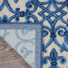 Nourison Contemporary Trellis Rectangle Area Rug Aloha Blue ALH21 Made In Turkey