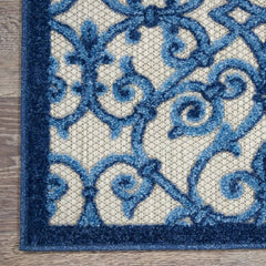 Nourison Contemporary Trellis Rectangle Area Rug Aloha Blue ALH21 Made In Turkey