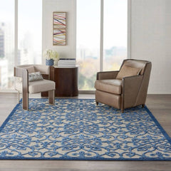 Nourison Contemporary Trellis Rectangle Area Rug Aloha Blue ALH21 Made In Turkey
