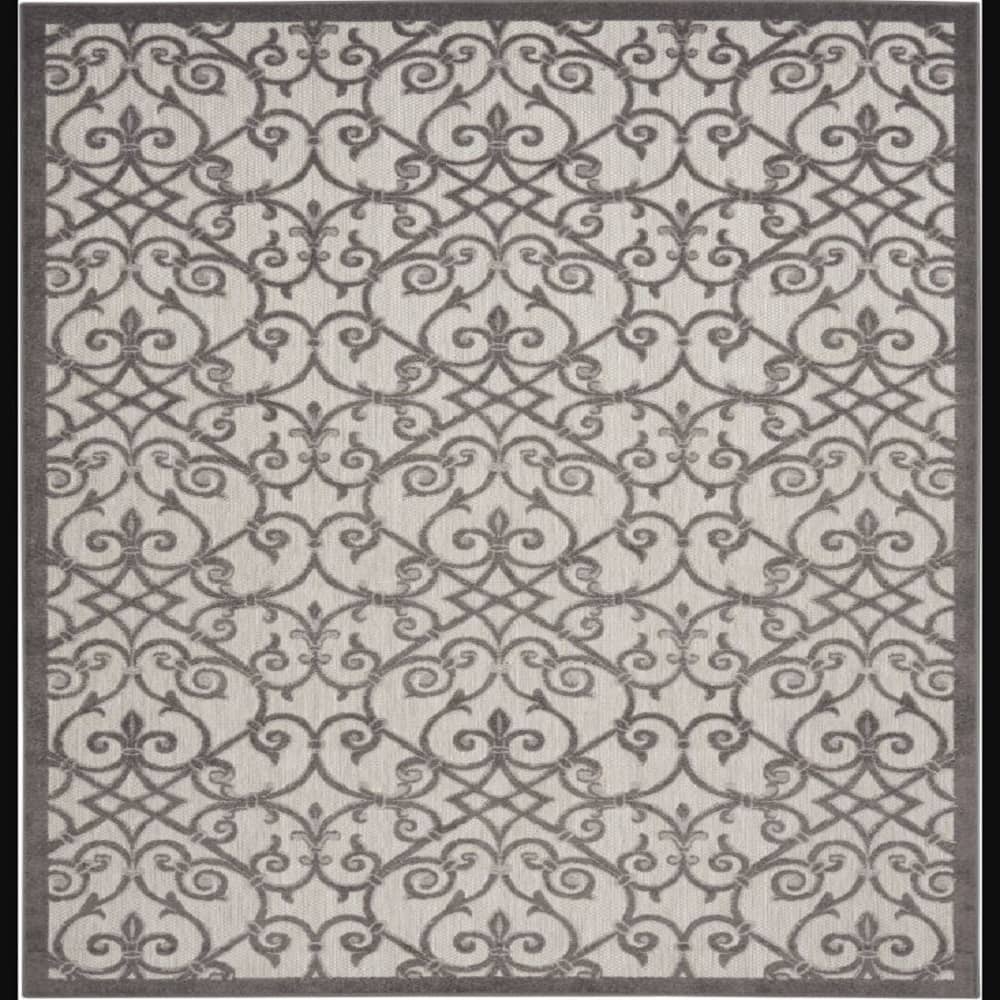 Nourison Contemporary Trellis Rectangle Area Rug Aloha Charcoal ALH21 Made In Turkey