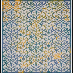 Nourison Contemporary Trellis Rectangle Area Rug Aloha Ivory ALH21 Made In Turkey