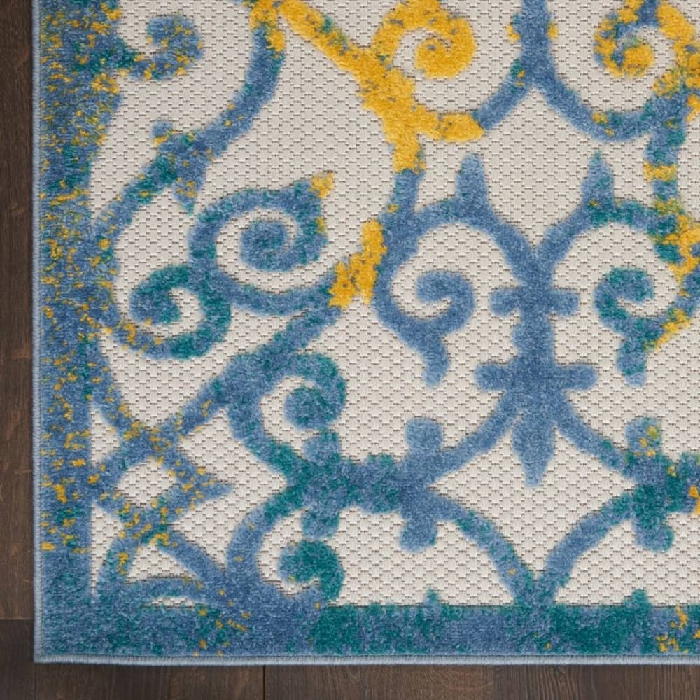 Nourison Contemporary Trellis Rectangle Area Rug Aloha Ivory ALH21 Made In Turkey