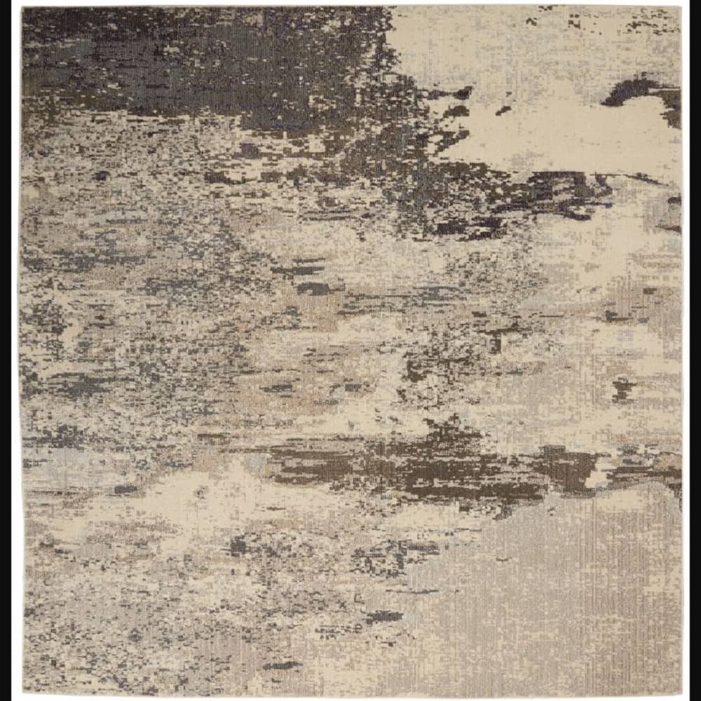 Nourison Modern Abstract Rectangle Area Rug Celestial Ivory Grey CES02 Made In Turkey