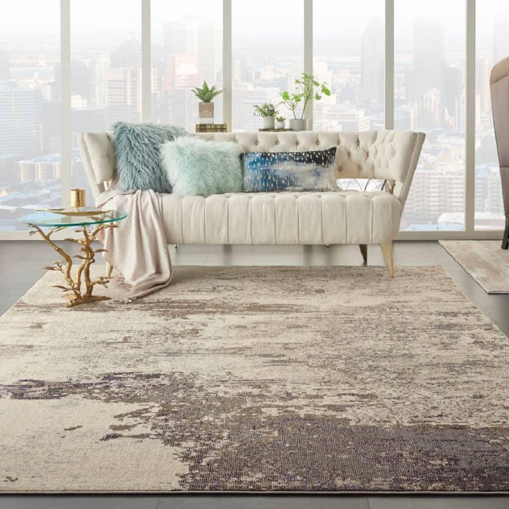 Nourison Modern Abstract Rectangle Area Rug Celestial Ivory Grey CES02 Made In Turkey