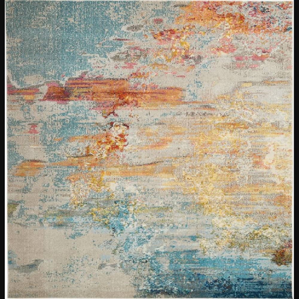 Nourison Modern Abstract Rectangle Area Rug Celestial Sealife CES02 Made In Turkey