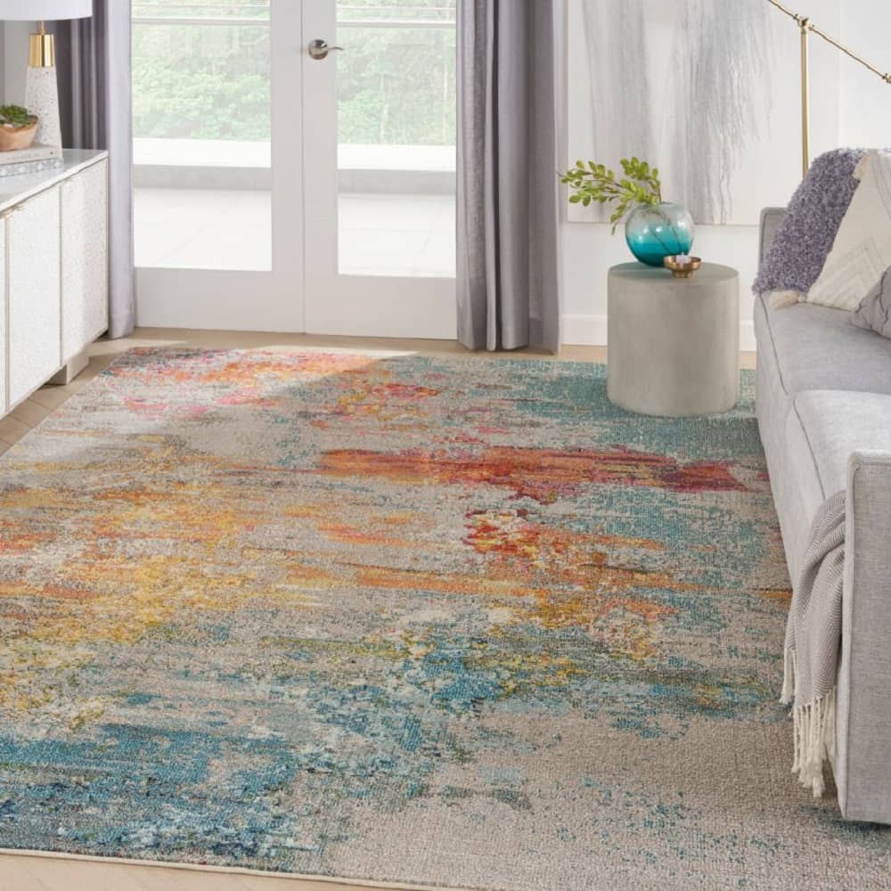 Nourison Modern Abstract Rectangle Area Rug Celestial Sealife CES02 Made In Turkey