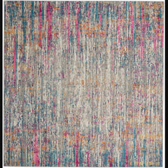 Nourison Modern Abstract Rectangle Area Rug Passion Ivory Multicolor PSN09 Made In Turkey