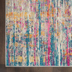Nourison Modern Abstract Rectangle Area Rug Passion Ivory Multicolor PSN09 Made In Turkey