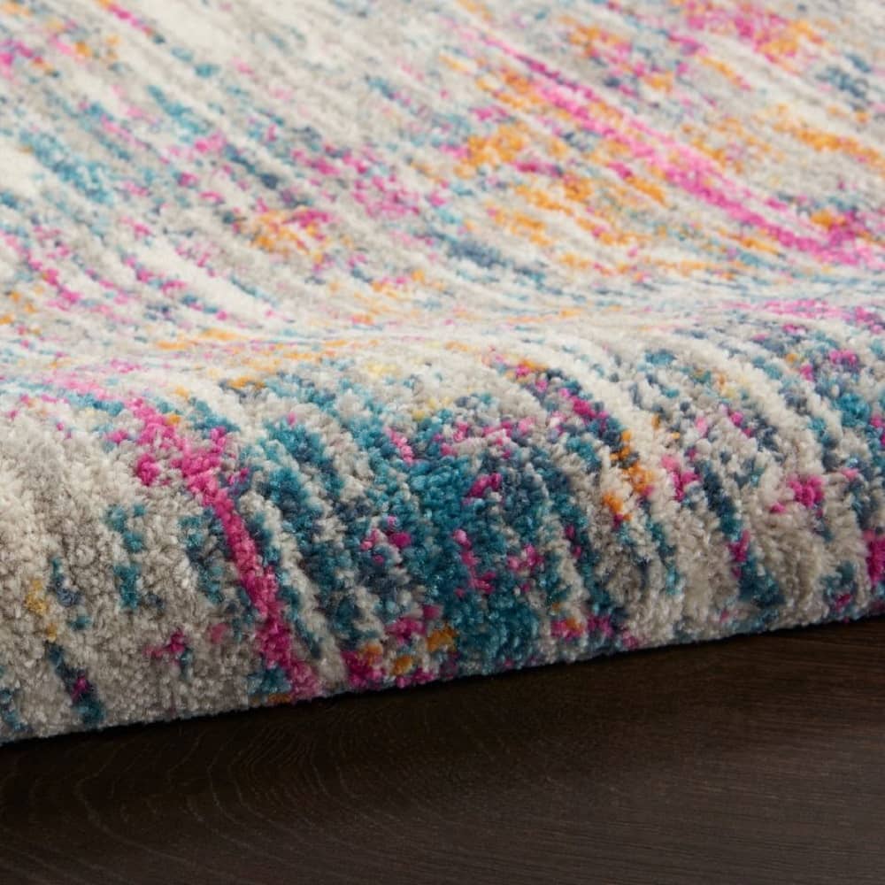 Nourison Modern Abstract Rectangle Area Rug Passion Ivory Multicolor PSN09 Made In Turkey