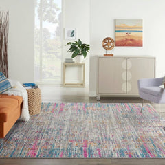 Nourison Modern Abstract Rectangle Area Rug Passion Ivory Multicolor PSN09 Made In Turkey