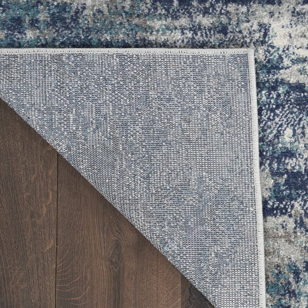 Nourison Modern Abstract Rectangle Area Rug Passion Ivory Teal PSN36 Made In Turkey
